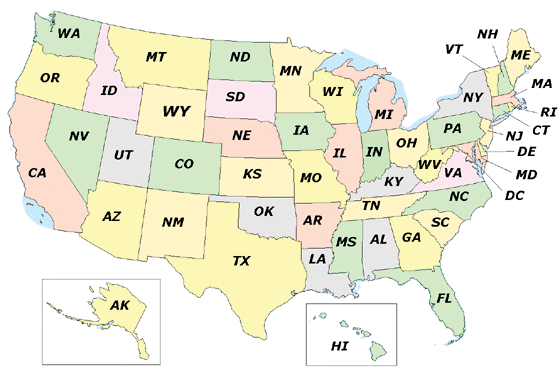 For U.S. area code maps, select a state either by clicking on the map or in...